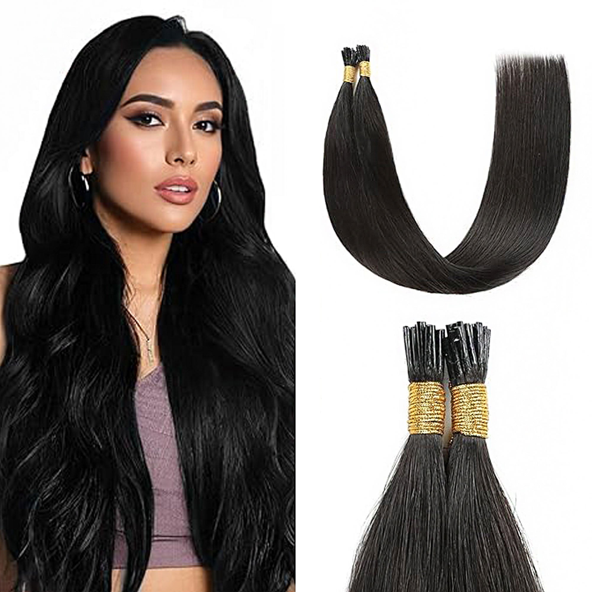 Starhair Straight 50G I Tip Extensions #1B Natural Black