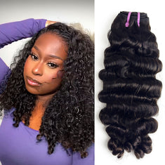 Starhair 14-26 Inches Burmese Curly 12A Raw Vietnam Hair Bundles #1B Natural Color