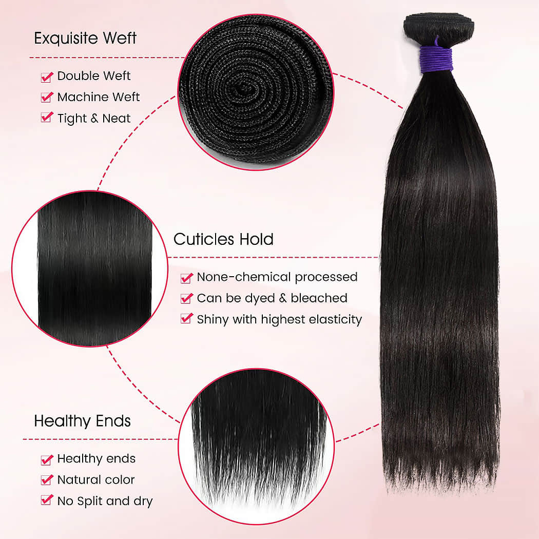 10-30 Inch Straight Premium Indian Raw Hair Bundles
