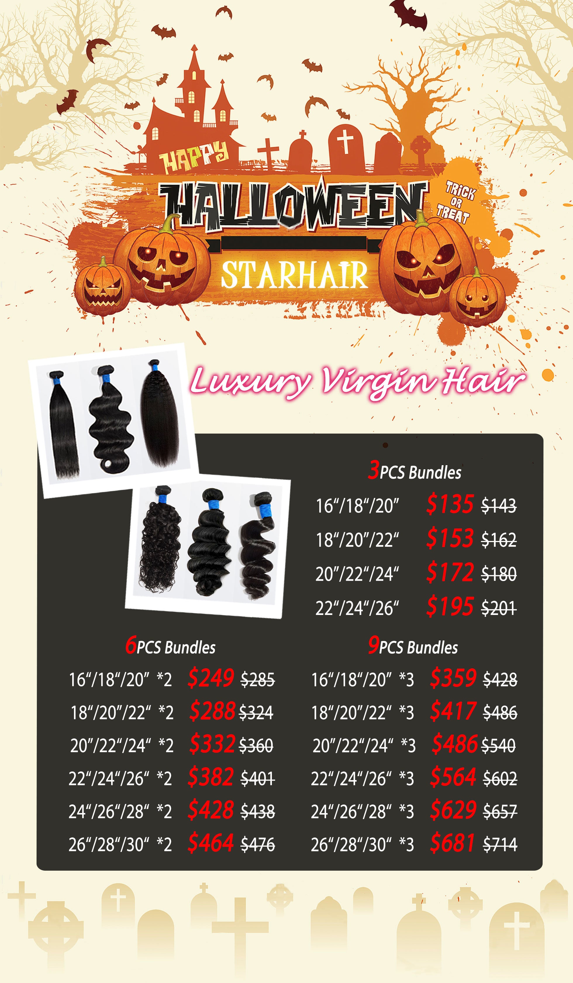 Halloween Package Deal | Luxury Virgin Hair Bundle Deal