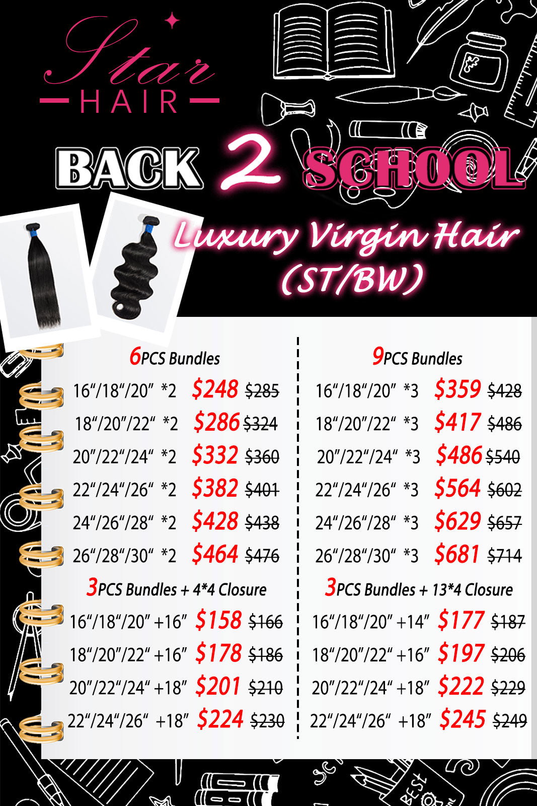 Back to School Package Deal ｜ ST/BW Luxury Virgin Hair Bundle Deal