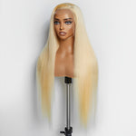 StarHair #613 Blonde 13"x4" Straight Transparent Lace Frontal Wigs 150%