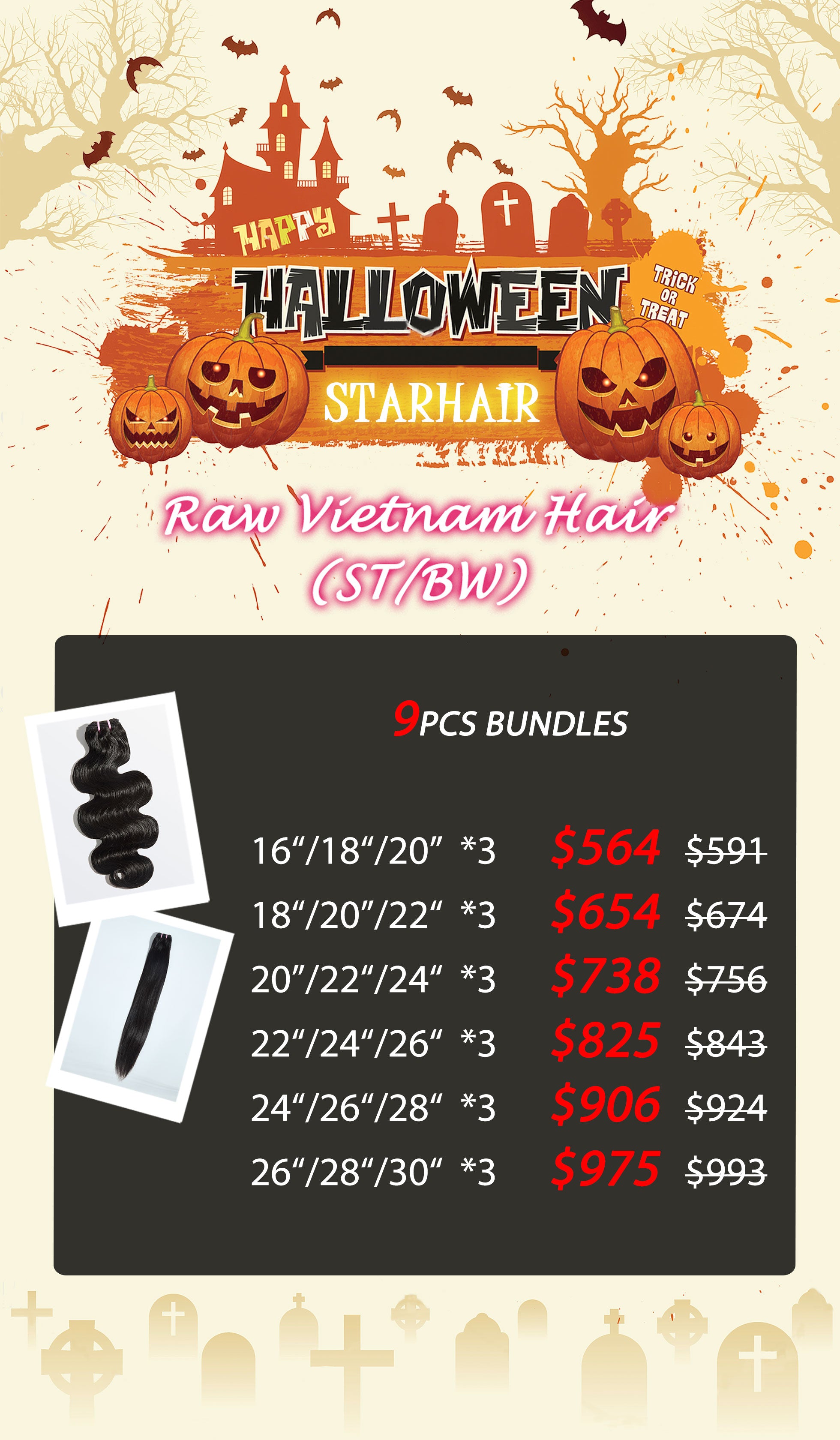 Halloween Package Deal | Raw Vietnamese Hair Bundle Deal