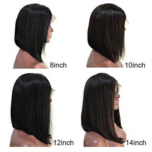 13"x4" Bob Wig Transparent Lace Closure Wig #1B