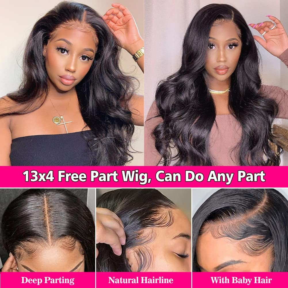13"x4" HD Lace 180% Frontal Wig Body Wave #1B
