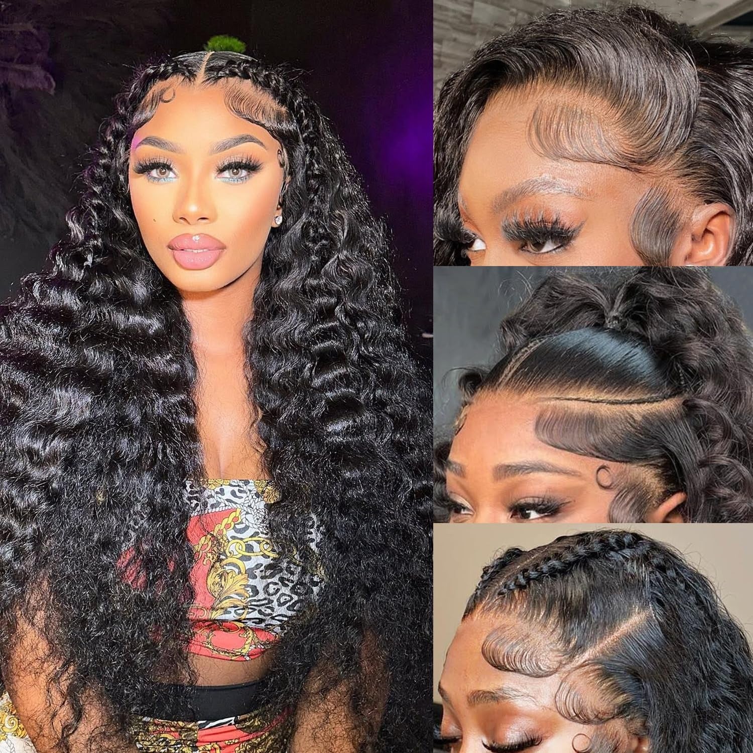 13"x4" HD Lace Deep Wave Frontal Wig #1B