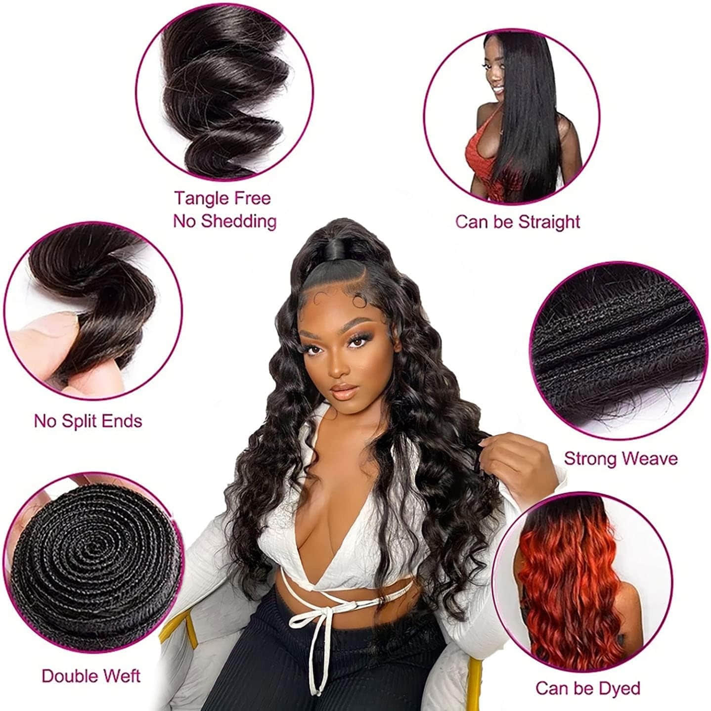 14-30 Inch Loose Wave Brazilian Virgin Hair Bundles