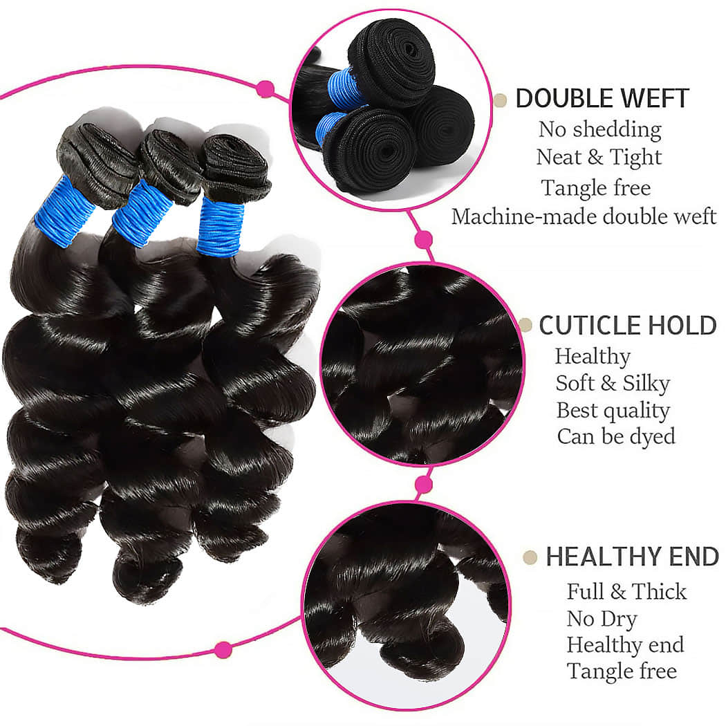 14-30 Inch Loose Wave Brazilian Virgin Hair Bundles