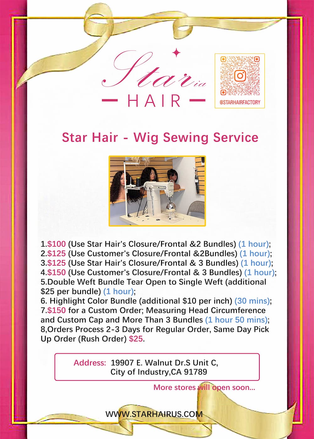 Stariahair Los Angeles Store Wig Sewing Service