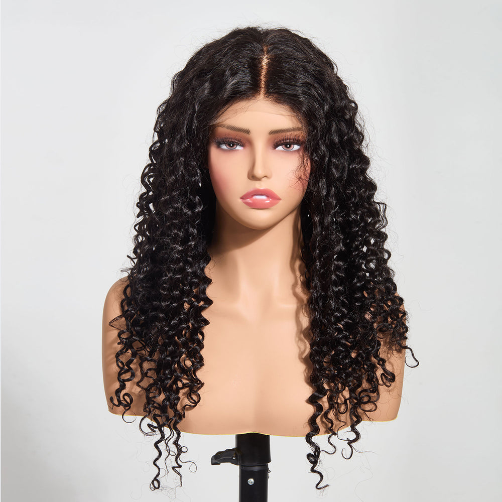 StarHair 5"x5" HD Lace Deep Wave Frontal Wig #1B