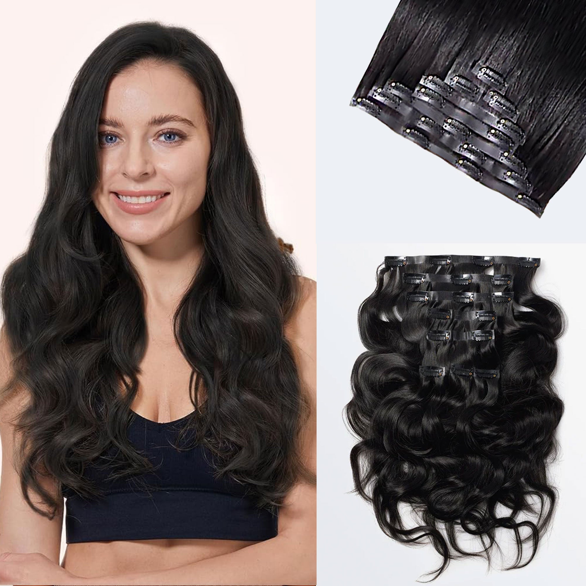 Starhair Seamless Clip In Extensions Body Wave 120G Natural Color