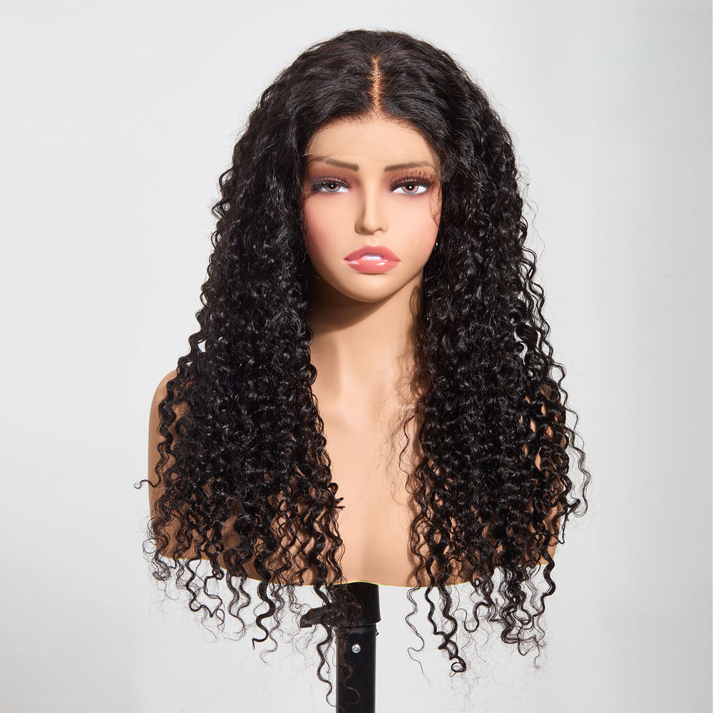 StarHair 5"x5" Water Wave Transparent Lace Closure Wig #1B