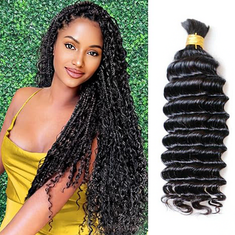 Starhair 14-24 Inch Deep Wave Brazilian Virgin Hair Bulk #1B