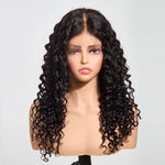 StarHair 13"x4" Deep Wave Transparent Lace Frontal Wig #1B