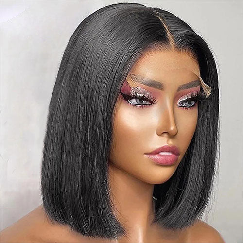 StarHair 5"x5" Bob Wig Transparent Lace Closure Wig #1B