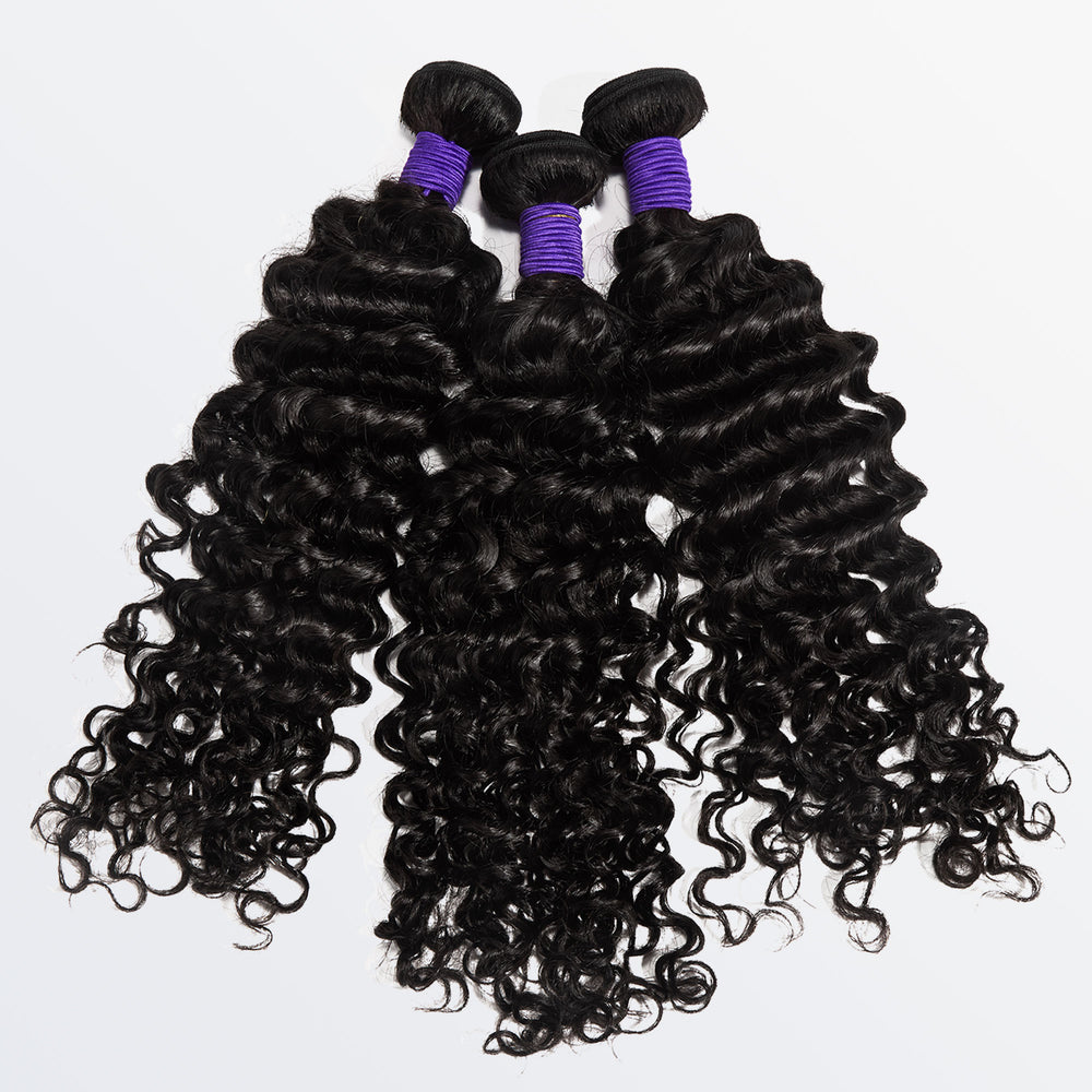 Starhair 10-30 Inch Deep Wave Premium Indian Raw Hair Bundles #1B