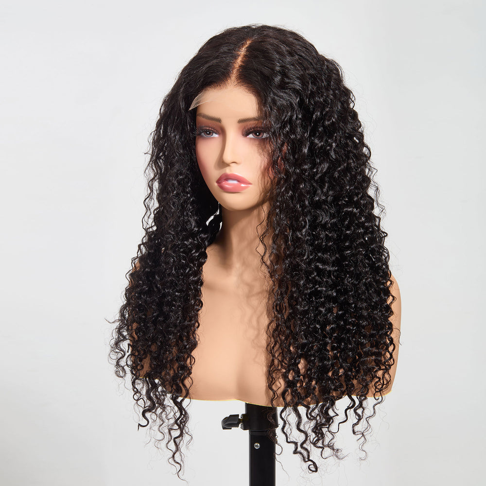 StarHair 5"x5" Water Wave Transparent Lace Closure Wig #1B