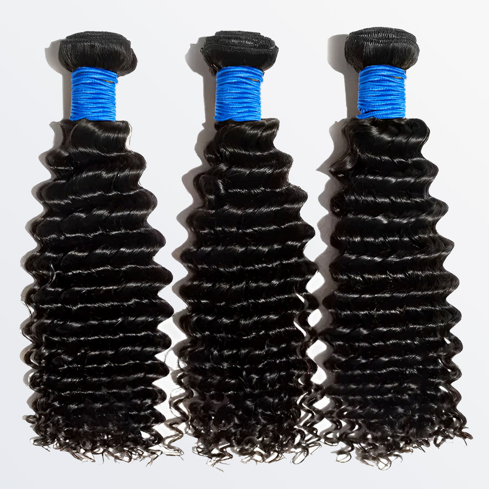 Starhair 10-30 Inch Deep Curly Brazilian Virgin Hair Bundles #1B