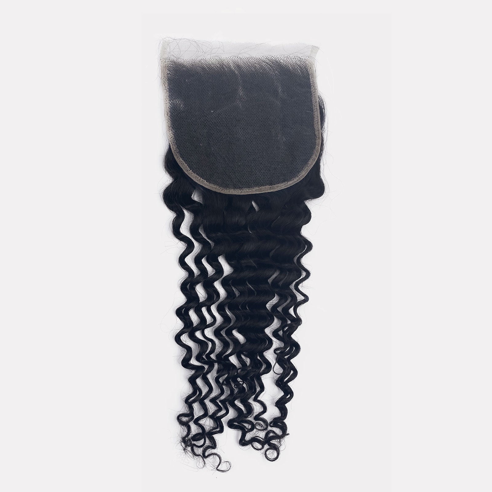 Starhair 12-20 Inch 4"x4" Deep Curly Transparent Lace Closure #1B