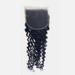 Starhair 12-20 Inch 5"x5" Transparent Lace Closure Deep Curly #1B