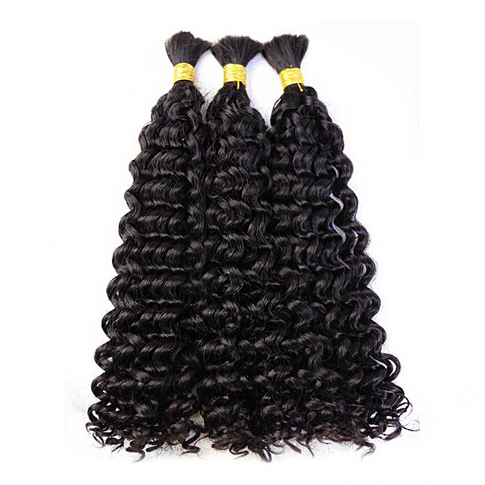 Starhair 14-24 Inch Water Wave Bulk Hair for Braiding #1B