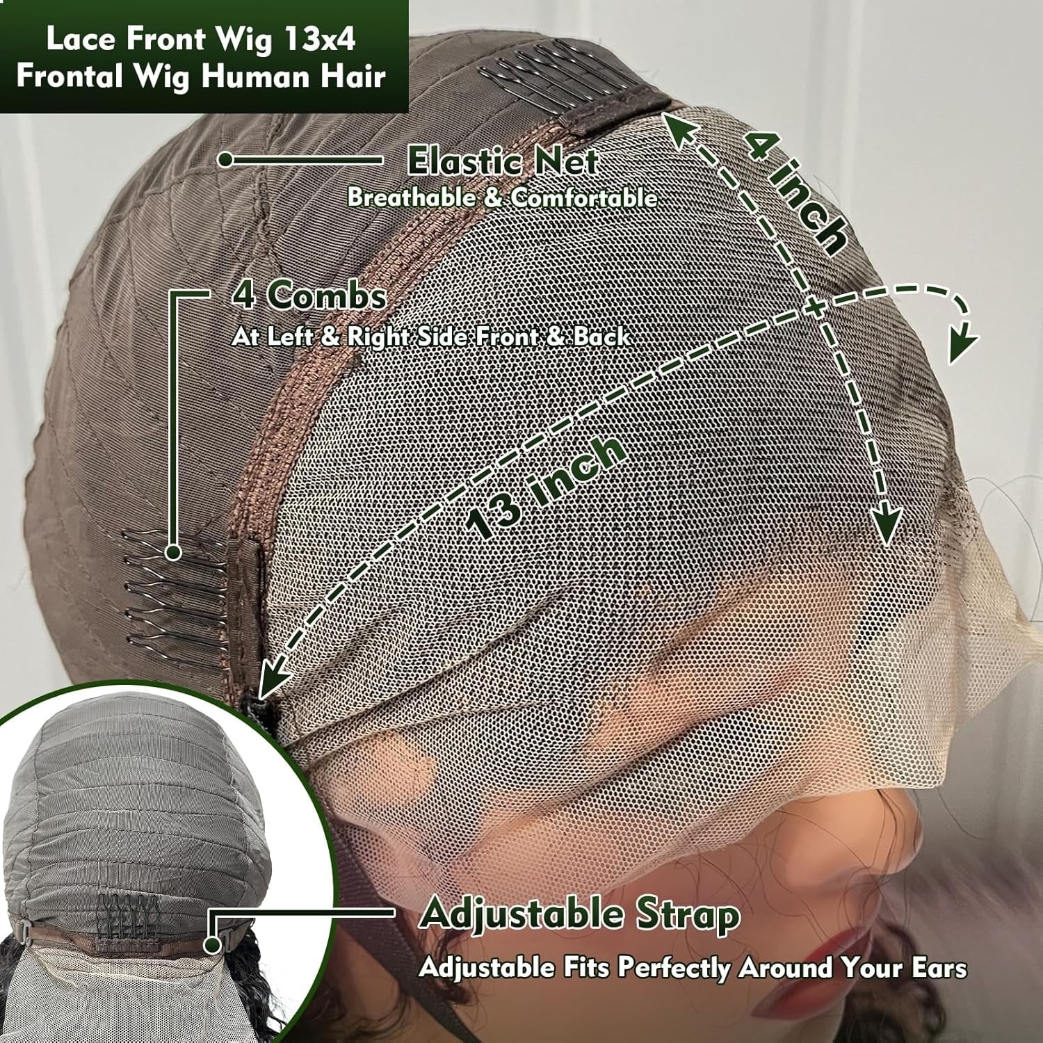 StarHair 13"x4" Deep Wave 150% Transparent Lace Frontal Wig #1B