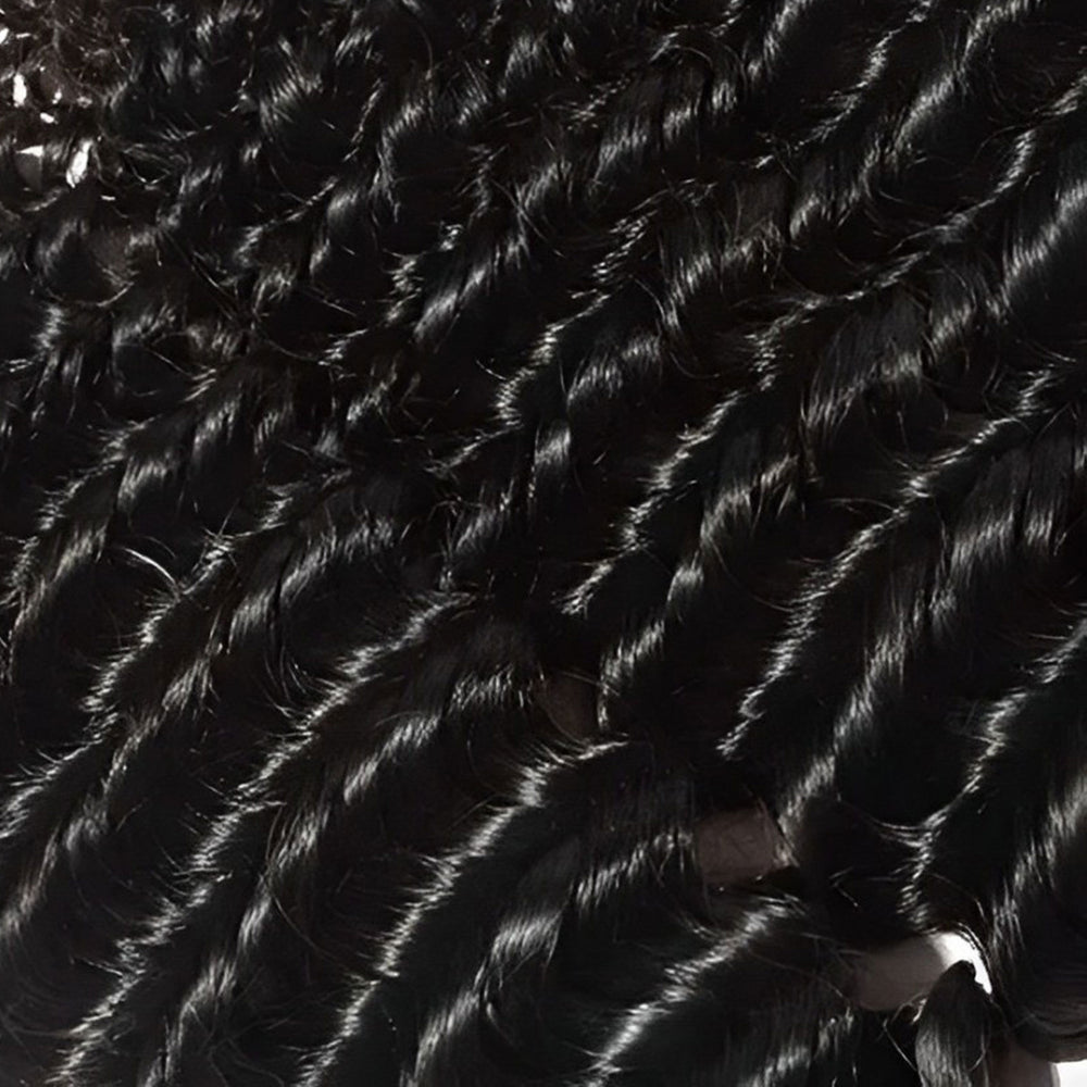 Starhair 10-30 Inch Deep Curly Brazilian Virgin Hair Bundles #1B