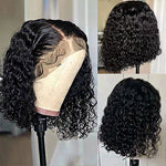 StarHair 13"x4" Curly Bob Wig Transparent Lace Closure Wig #1B