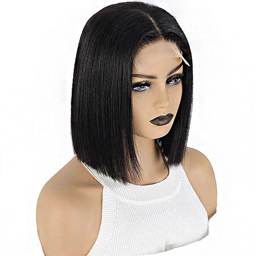 StarHair 5"x5" Bob Wig Transparent Lace Closure Wig #1B