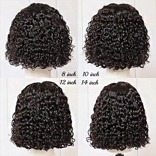 StarHair 13"x4" Curly Bob Wig Transparent Lace Closure Wig #1B
