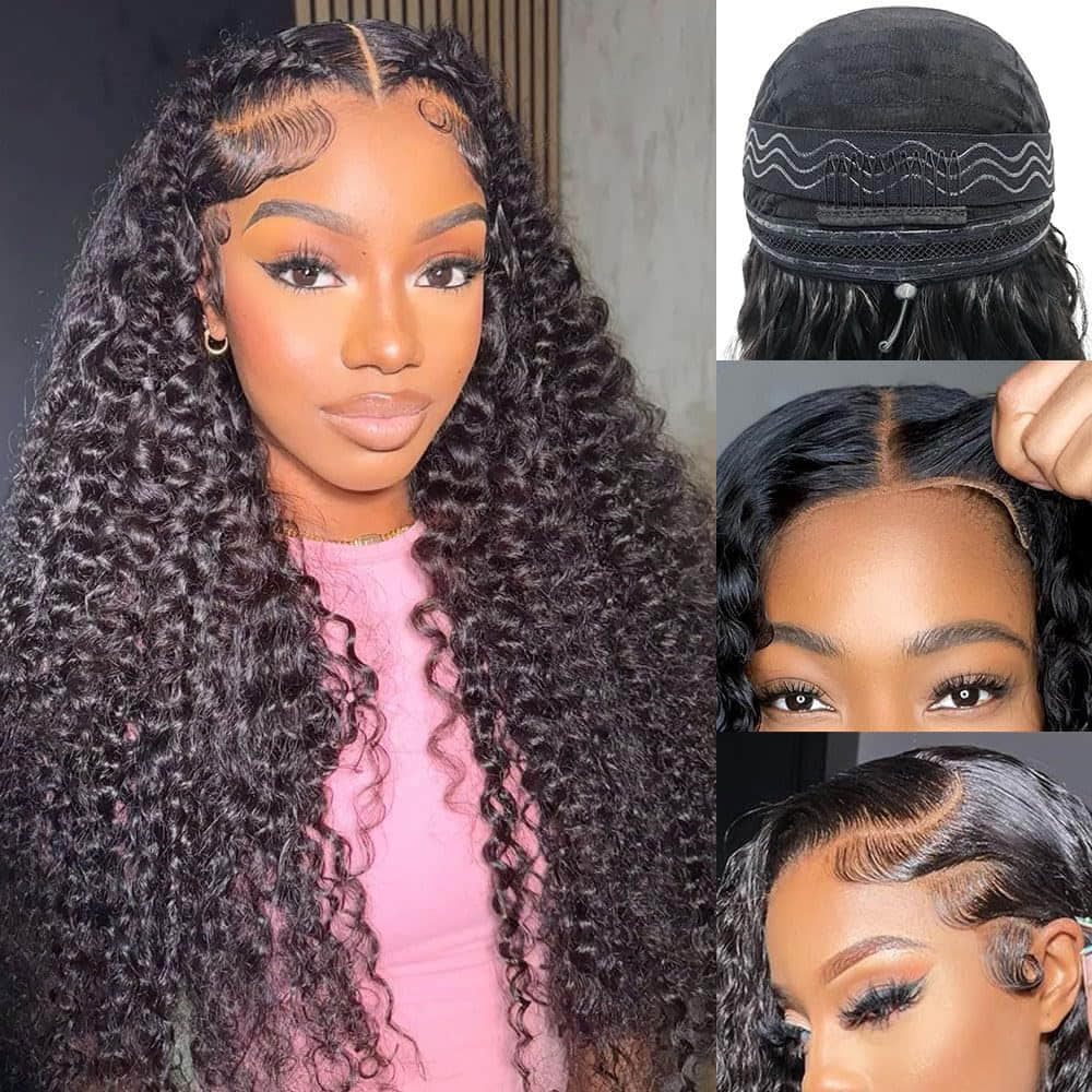 5"x5" Deep Wave Transparent Glueless Lace Closure Wig