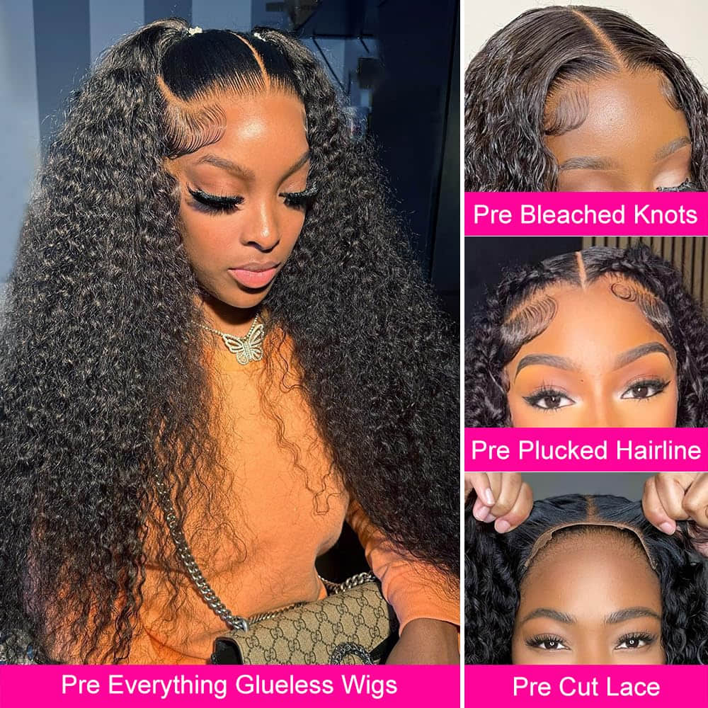 5"x5" Deep Wave Transparent Glueless Lace Closure Wig 