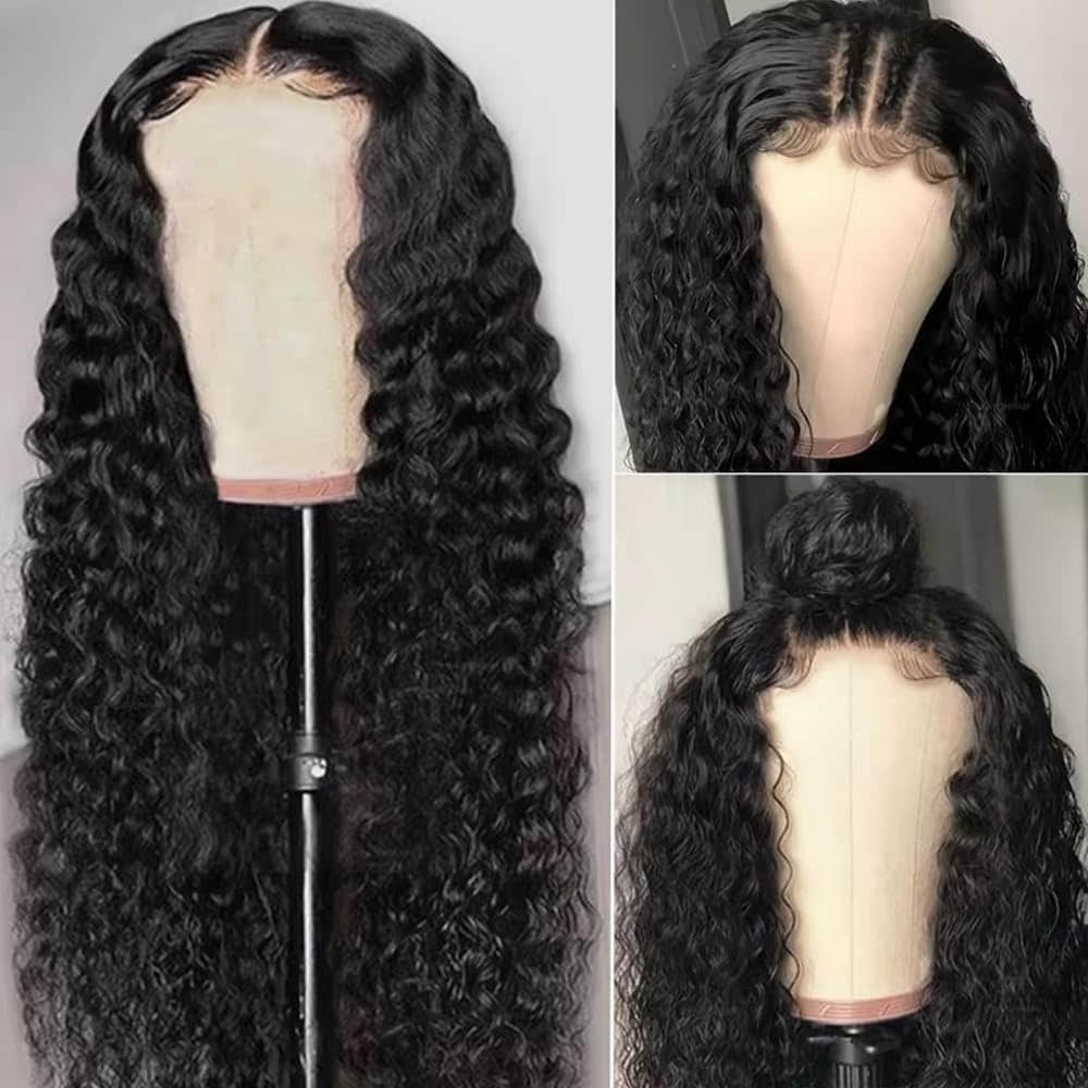 5"x5" Deep Wave Transparent Glueless Lace Closure Wig 