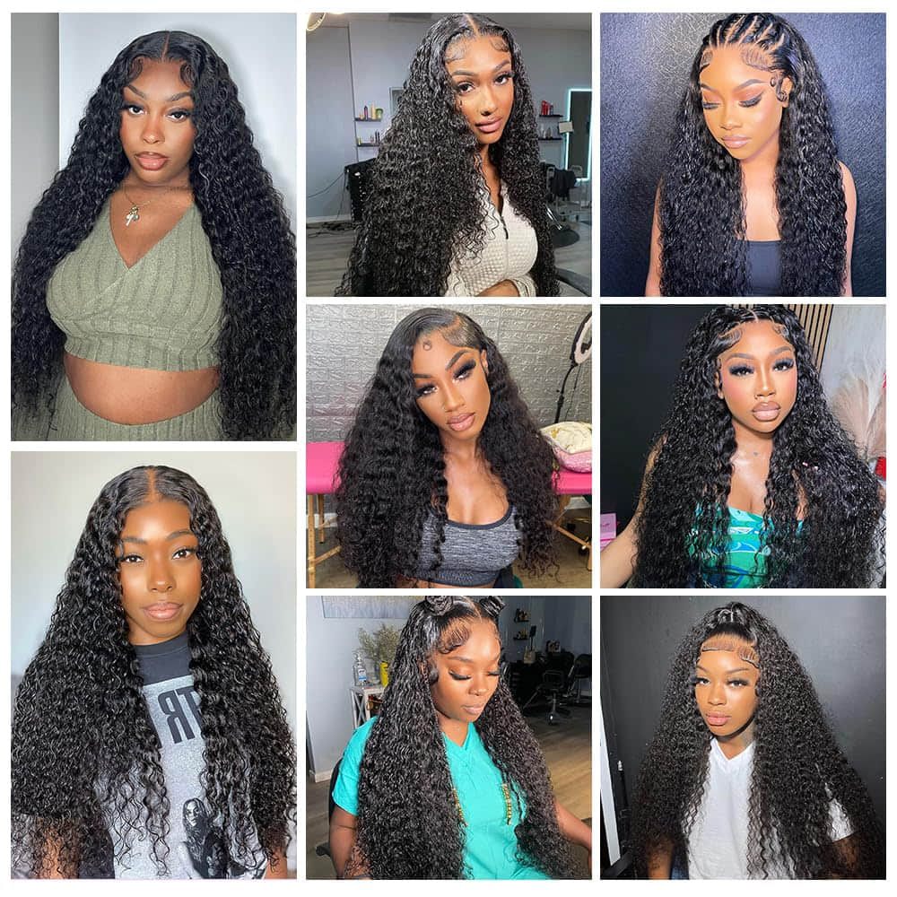 5"x5" Deep Wave Transparent Glueless Lace Closure Wig 