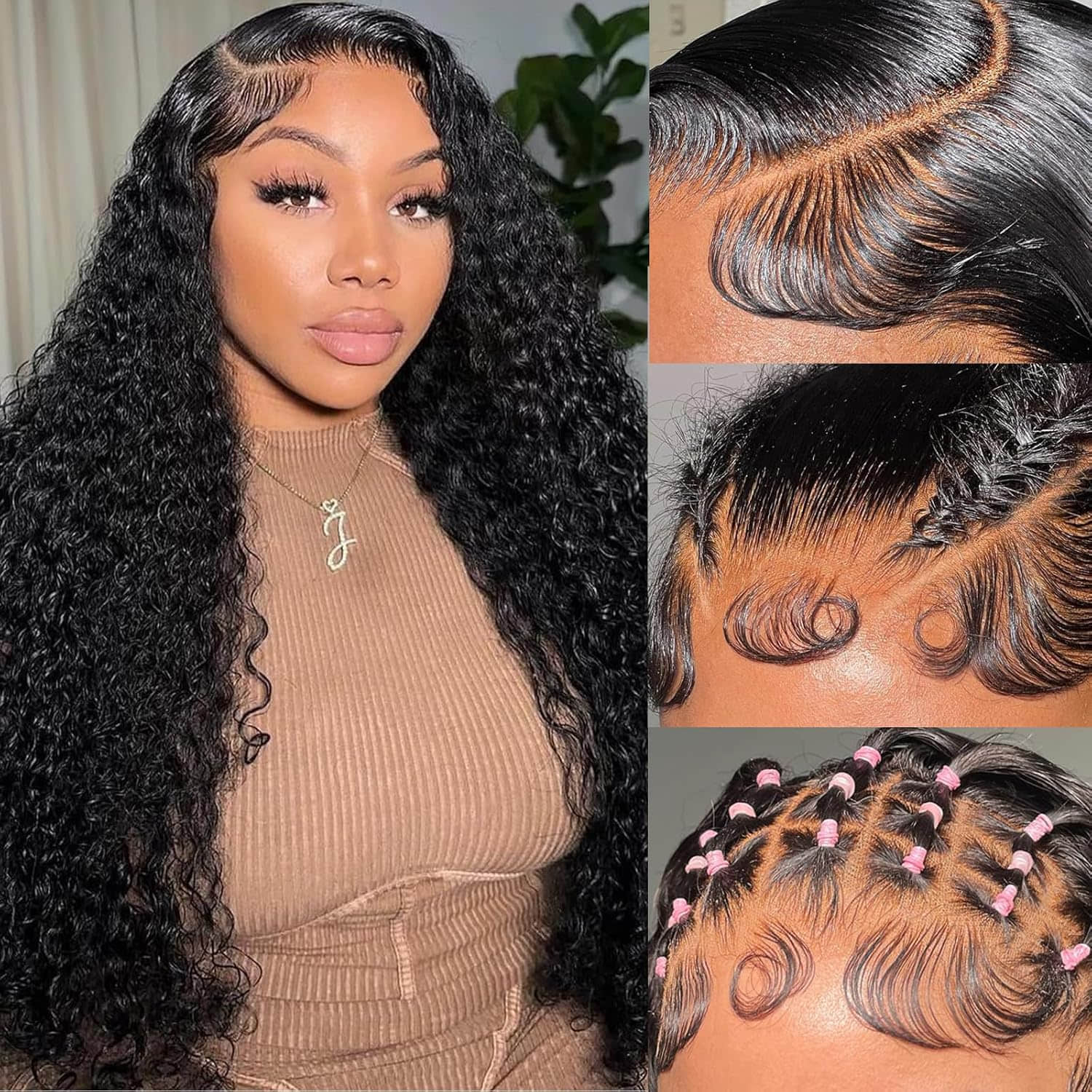 5"x5" Water Wave Transparent Glueless Lace Closure Wig