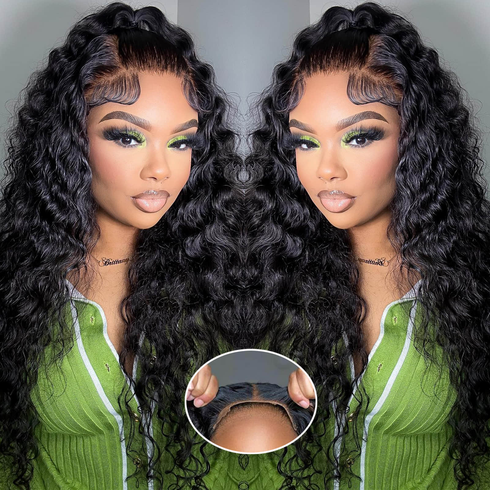 5"x5" Water Wave Transparent Glueless Lace Closure Wig