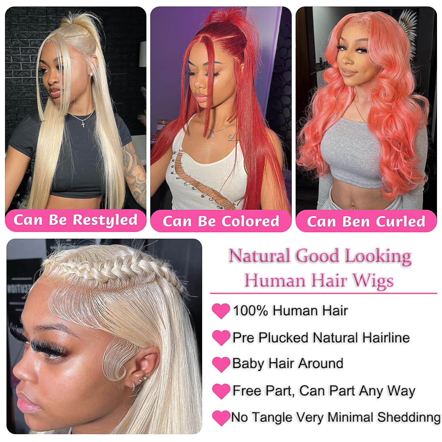 #613 Blonde 13"x4" Straight Transparent Lace Frontal Wigs 150%