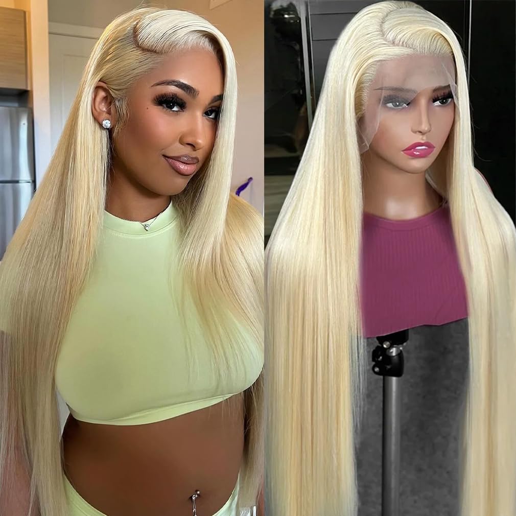 #613 Blonde 13"x4" Straight Transparent Lace Frontal Wigs 200%