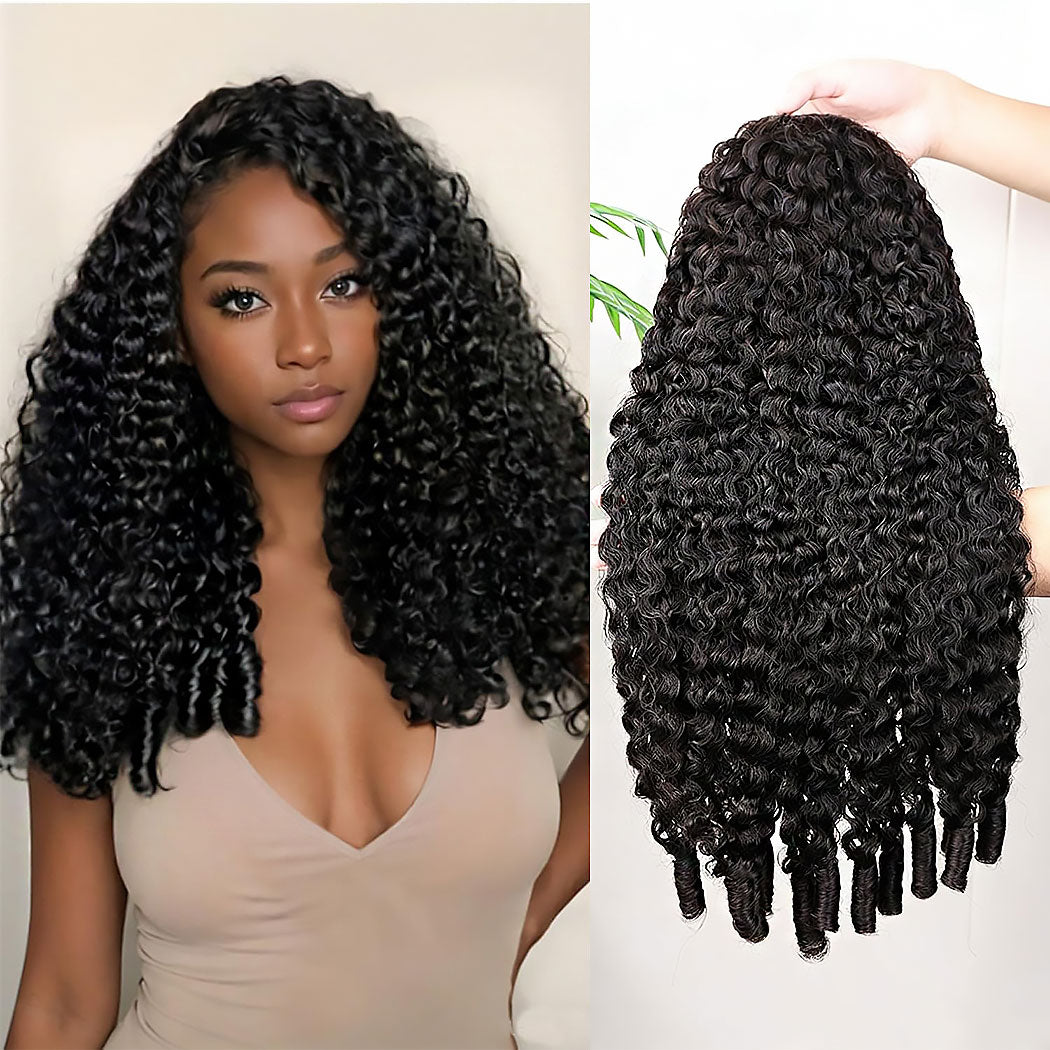 Starhair 10A 180% Average Size Half Wig Burmese Curly Natural Black