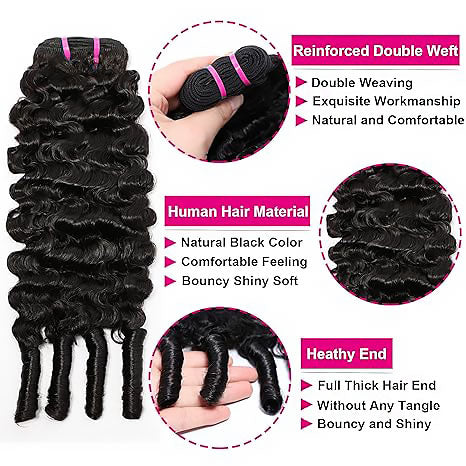 Starhair 14-26 Inches Burmese Curly 12A Raw Vietnam Hair Bundles #1B Natural Color
