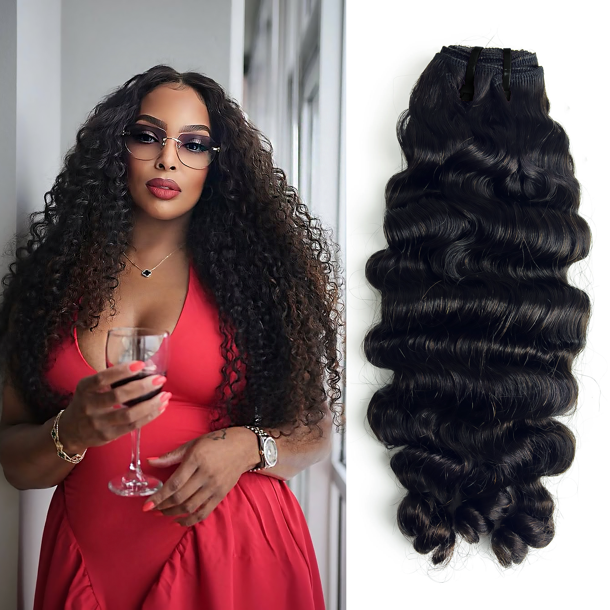 Starhair 14-30 Inch Burmese Curly Brazilian Virgin Hair Bundles #1B