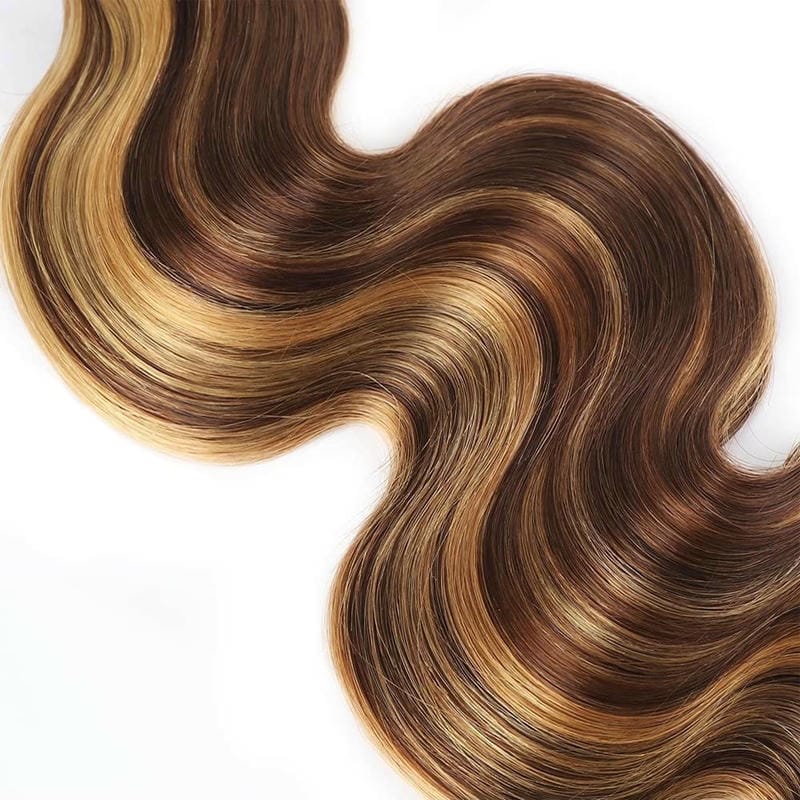 Highlight Body Wave Human Hair Bundles Brown & Honey Blonde 12-28 Inch - Stariahair