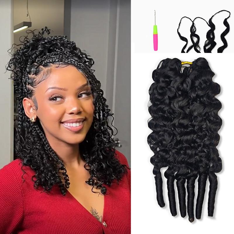 Burmese Curly Feather Crochet Human Hair Extensions