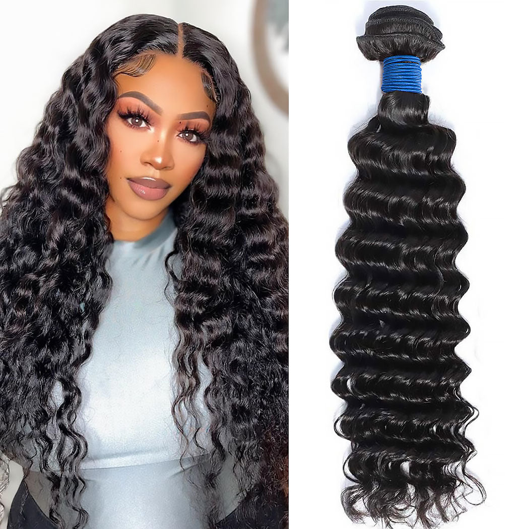 Starhair 10-30 Inch Deep Wave Brazilian Virgin Hair Bundles #1B
