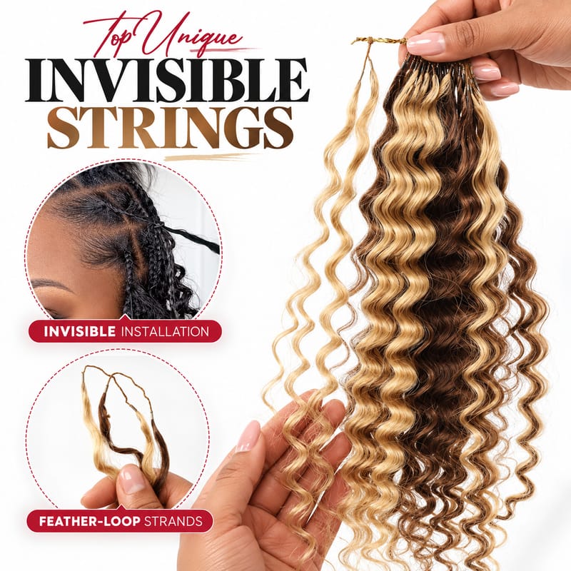 StariaHair Deep Wave Crochet 100% Human Hair Miracle Knots Pre-Separated & Lightweight Highlight #P4/27