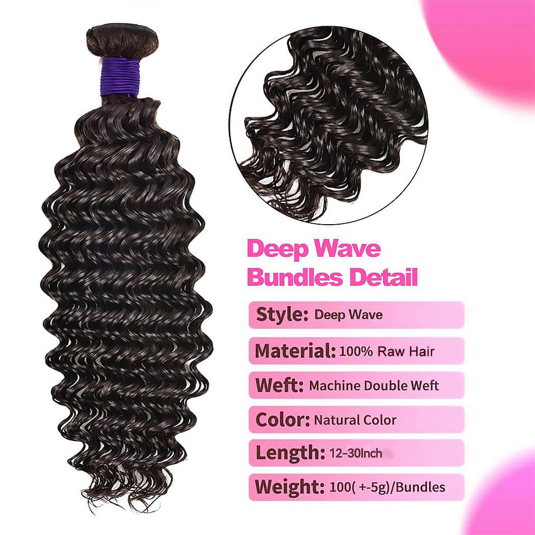 Deep Wave Premium Indian Raw Hair Bundles