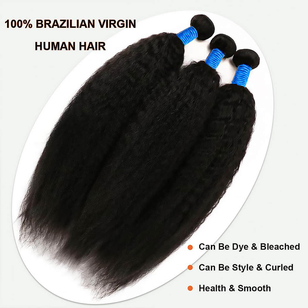 Kinky Straight Brazilian Virgin Hair Bundles