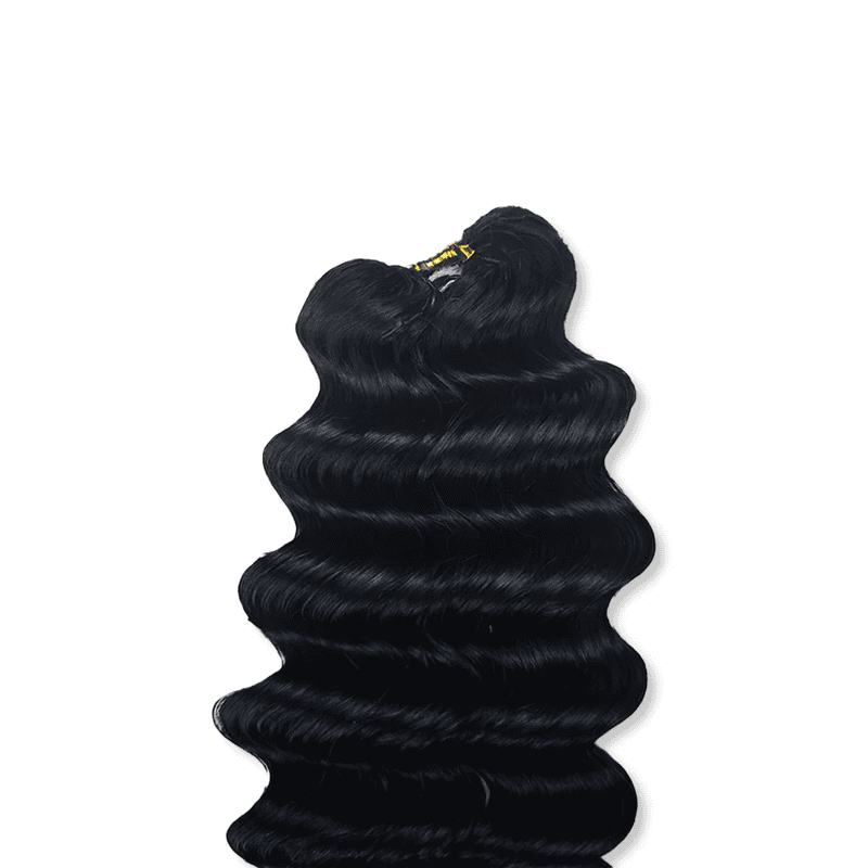 Pre-separated deep wave human crochet hair