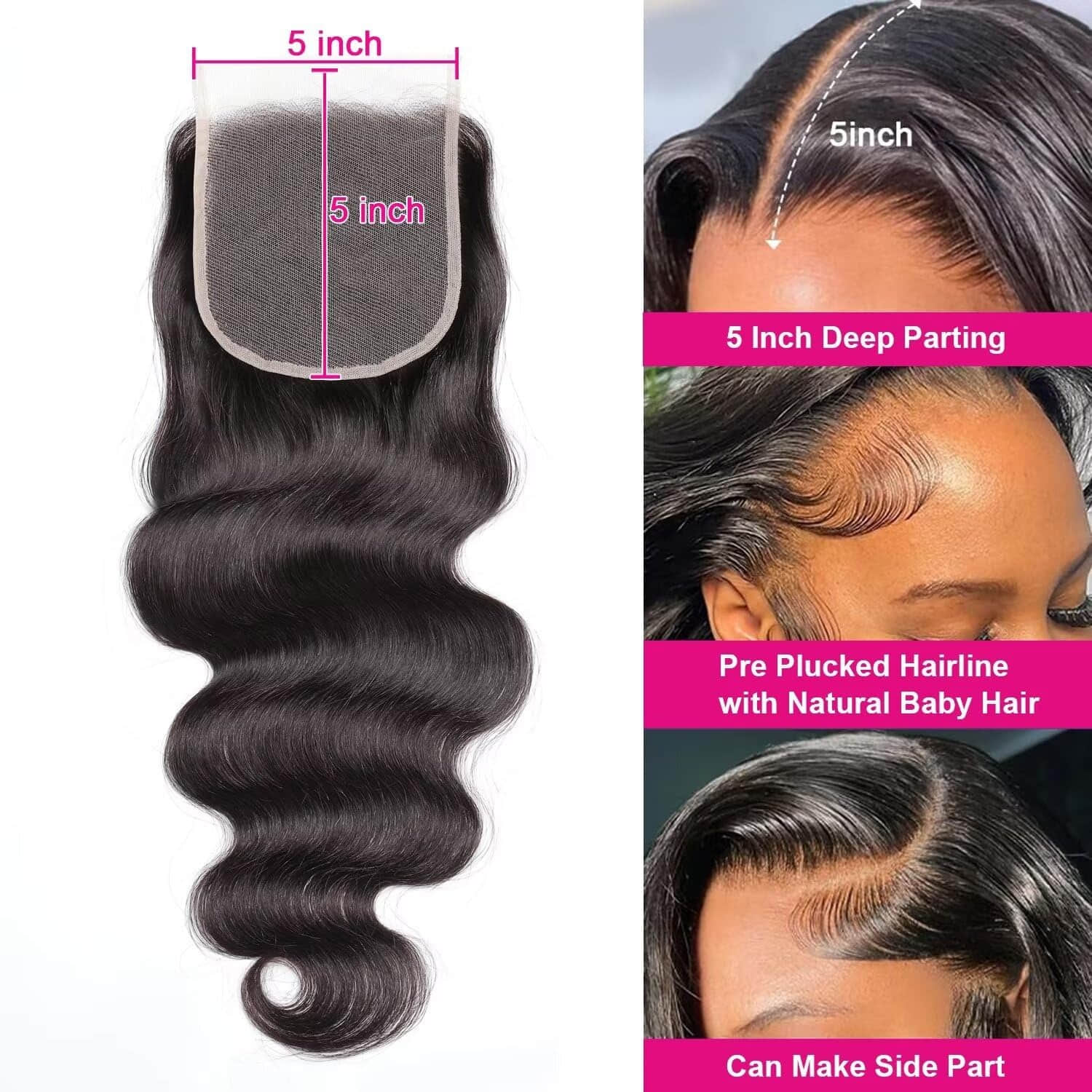 Transparent Lace Closure Body Wave 
