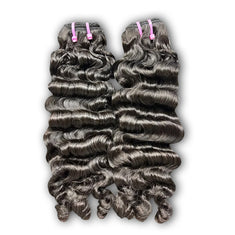 Starhair 14-26 Inches Burmese Curly 12A Raw Vietnam Hair Bundles #1B Natural Color